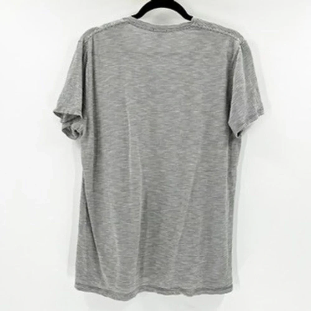 Vince Gray Striped V Neck‎ Short Sleeve Cotton T Shirt Top Women L